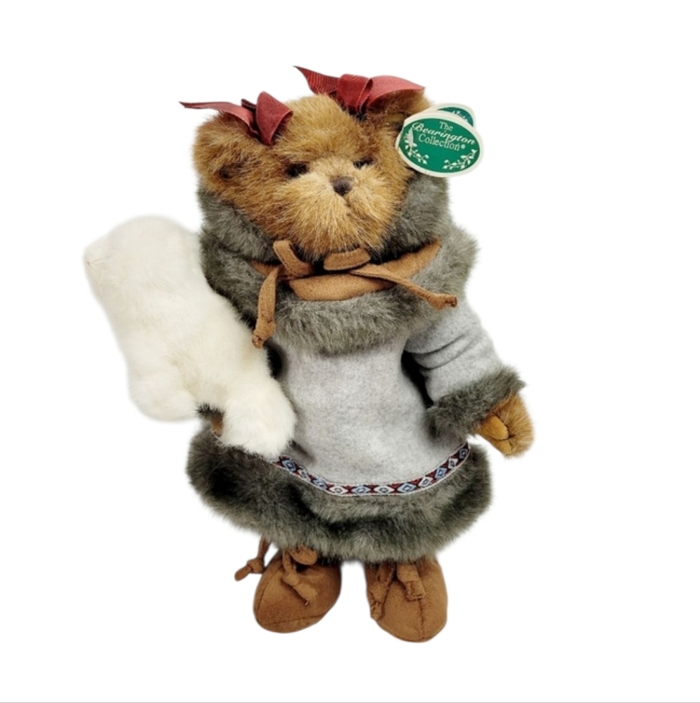 Bearington Collection Retired Molly Muckluck Eskimo Bear With Baby Seal  14"